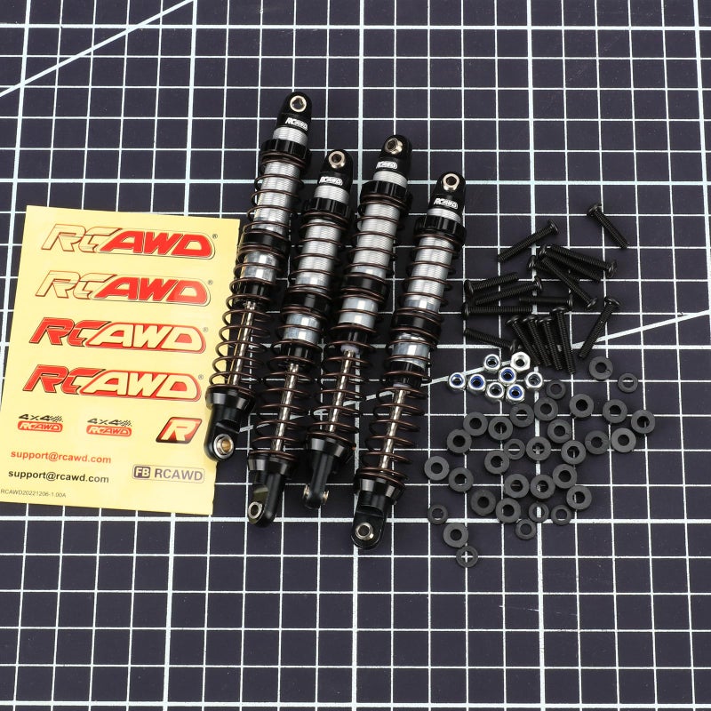 RCAWD 7075 100mm Shock Absorbers Universal for 1/10 RC Crawler Upgrades, for SCX10 I II III Pro 90046 AXI231017 TRX4 TRX6 Redcat D90 MST RC Shocks Dampers with Spring Black - Image 5
